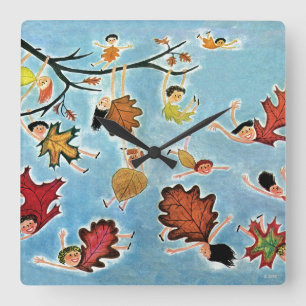 Leaf Kids Square Wall Clock