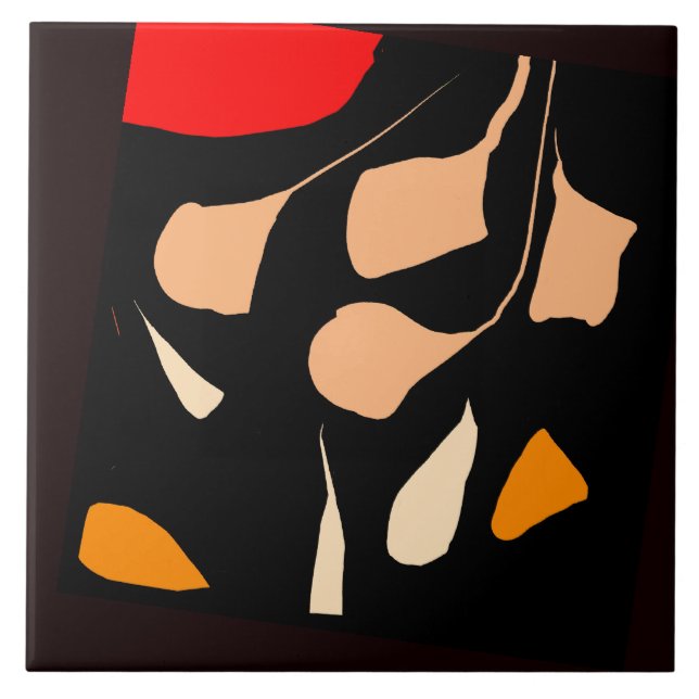 Leaf litter design Ceramic Tile (Front)