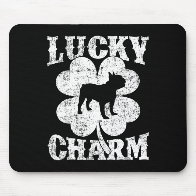 Leaf Lucky Charm French Bulldog St Patrick's Day  Mouse Pad (Front)