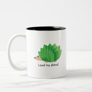 Leaf Me Alone Cute Hedgehog Two-Tone Coffee Mug