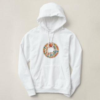 Leaf Me Alone Funny Autumn Wreath Graphic Hoodie