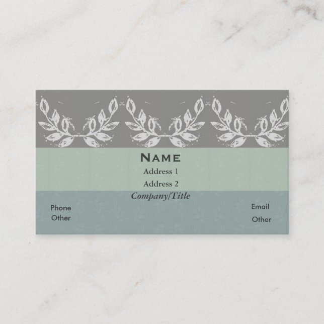 Leaf Motif Soft Shades Custom Personalised Business Card (Front)