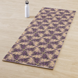 Leaf or Hummingbird Tessellations - purple yellow Yoga Mat