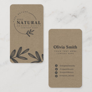 Leaf organic beauty and cosmetics business card