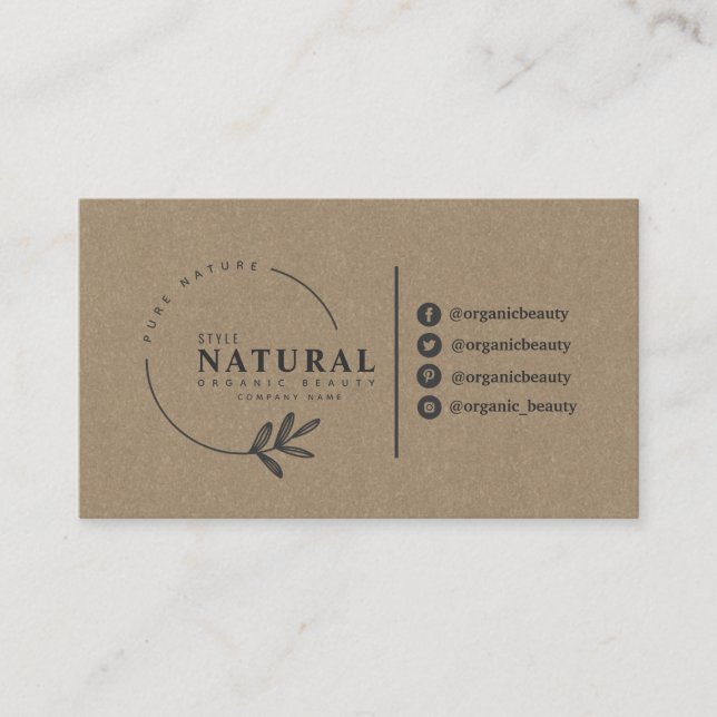 Leaf Organic Beauty Business Card (Front)