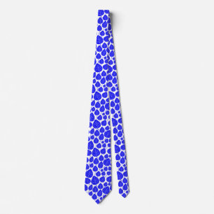 Leaf Pattern 02 - Blue on White Tie
