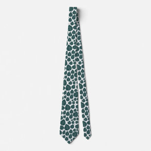 Leaf Pattern 02 - Dark Green on White Tie