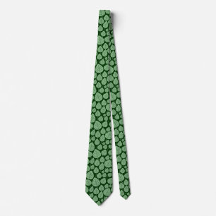 Leaf Pattern 02 - Faded Green on Dark Green Tie