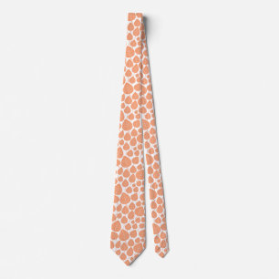 Leaf Pattern 02 - Peach on White Tie