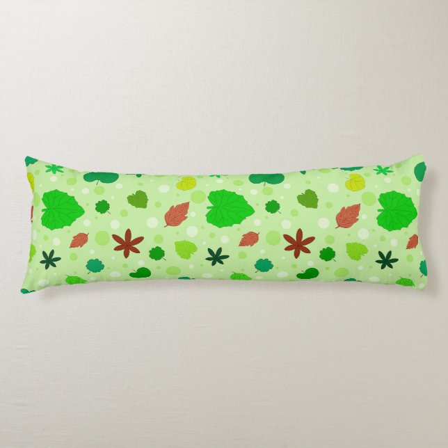 🍃 Leaf Pattern Abstract Nature Shapes Body Cushion (Front)