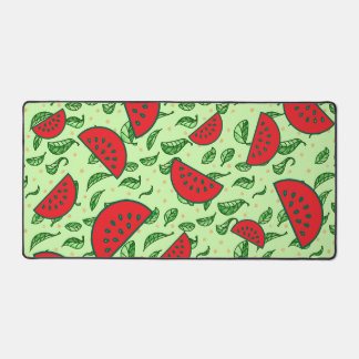 Leaf pattern and Watermelons Desk Mat
