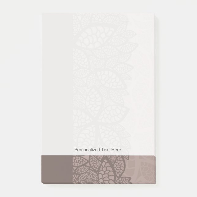 Leaf pattern border and background post-it notes (Front)