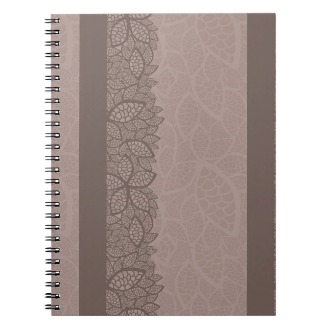 Leaf pattern border and background spiral notebook (Front)
