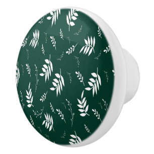 leaf pattern ceramic knob