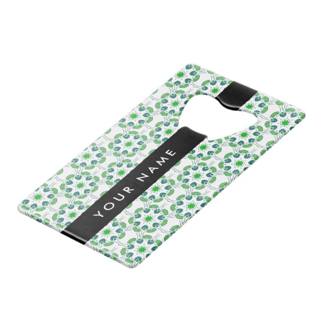 Leaf Pattern, Green Leaves, Your Name (Front Angled)