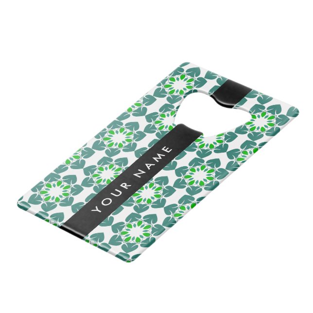 Leaf Pattern, Green Leaves, Your Name (Front Angled)