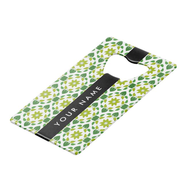 Leaf Pattern, Green Leaves, Your Name (Front Angled)