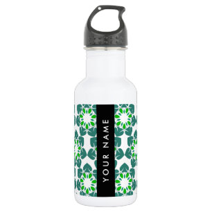 Leaf Pattern, Green Leaves, Your Name 532 Ml Water Bottle