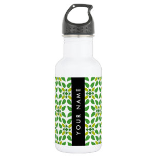 Leaf Pattern, Green Leaves, Your Name 532 Ml Water Bottle