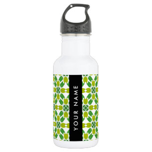 Leaf Pattern, Green Leaves, Your Name 532 Ml Water Bottle