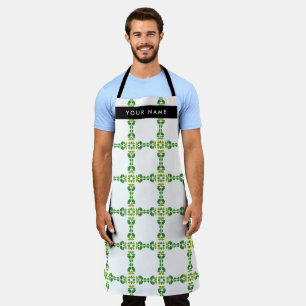Leaf Pattern, Green Leaves, Your Name Apron