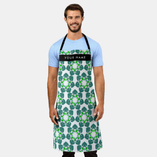 Leaf Pattern, Green Leaves, Your Name Apron