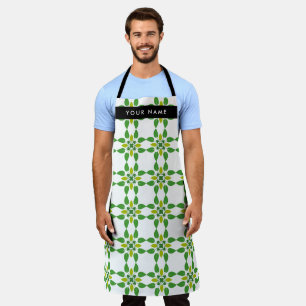 Leaf Pattern, Green Leaves, Your Name Apron