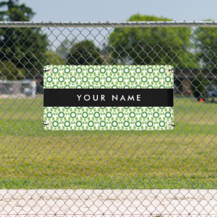 Leaf Pattern, Green Leaves, Your Name Banner