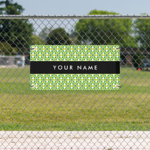 Leaf Pattern, Green Leaves, Your Name Banner
