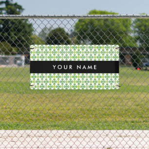 Leaf Pattern, Green Leaves, Your Name Banner