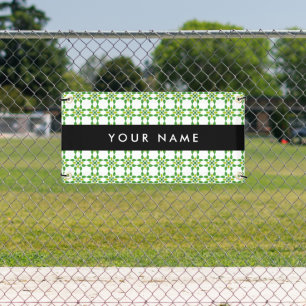 Leaf Pattern, Green Leaves, Your Name Banner