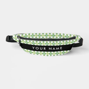 Leaf Pattern, Green Leaves, Your Name Bum Bags