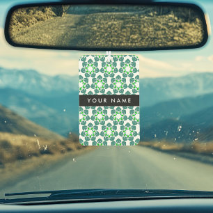 Leaf Pattern, Green Leaves, Your Name Car Air Freshener