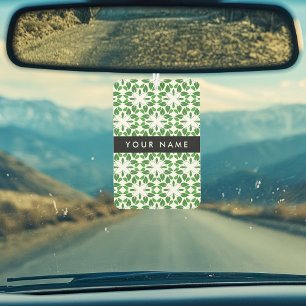 Leaf Pattern, Green Leaves, Your Name Car Air Freshener