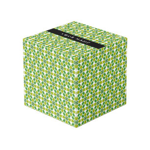 Leaf Pattern, Green Leaves, Your Name Cube