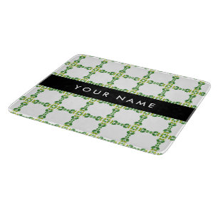 Leaf Pattern, Green Leaves, Your Name Cutting Board