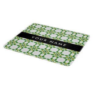 Leaf Pattern, Green Leaves, Your Name Cutting Board