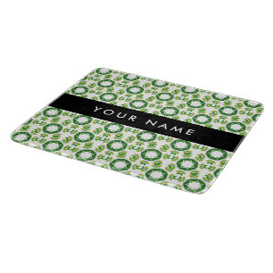Leaf Pattern, Green Leaves, Your Name Cutting Board