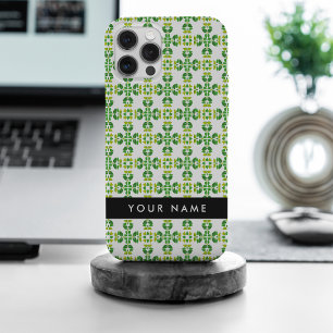Leaf Pattern, Green Leaves, Your Name iPhone 15 Pro Max Case