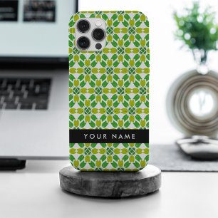 Leaf Pattern, Green Leaves, Your Name iPhone 15 Pro Max Case