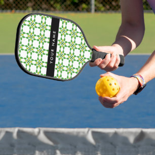 Leaf Pattern, Green Leaves, Your Name Pickleball Paddle