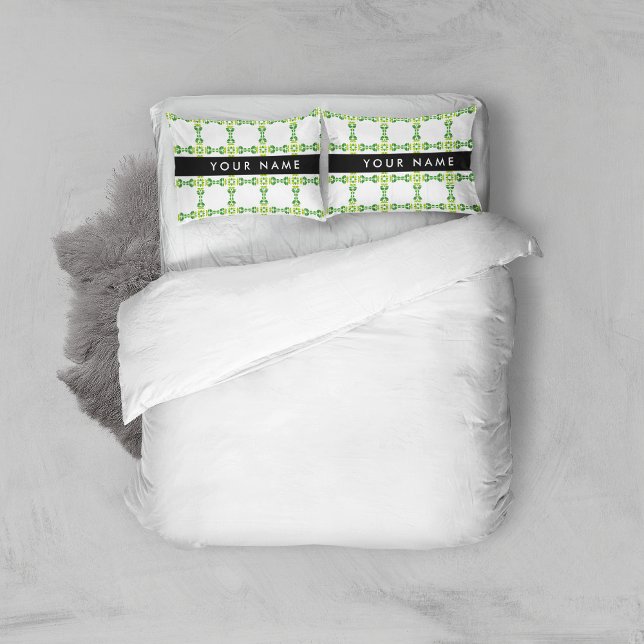 Leaf Pattern, Green Leaves, Your Name Pillowcase (Creator Uploaded)