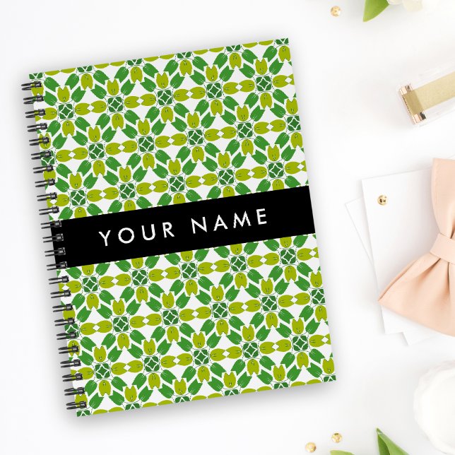 Leaf Pattern, Green Leaves, Your Name Planner (Creator Uploaded)