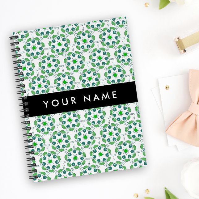 Leaf Pattern, Green Leaves, Your Name Planner (Creator Uploaded)