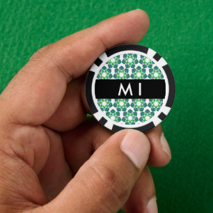 Leaf Pattern, Green Leaves, Your Name Poker Chips