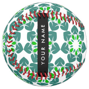 Leaf Pattern, Green Leaves, Your Name Softball