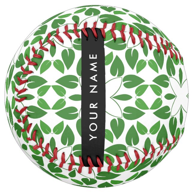 Leaf Pattern, Green Leaves, Your Name Softball (Front Left)