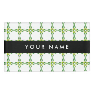 Leaf Pattern, Green Leaves, Your Name Tag