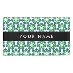 Leaf Pattern, Green Leaves, Your Name Tag