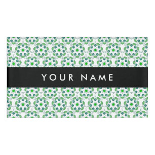 Leaf Pattern, Green Leaves, Your Name Tag